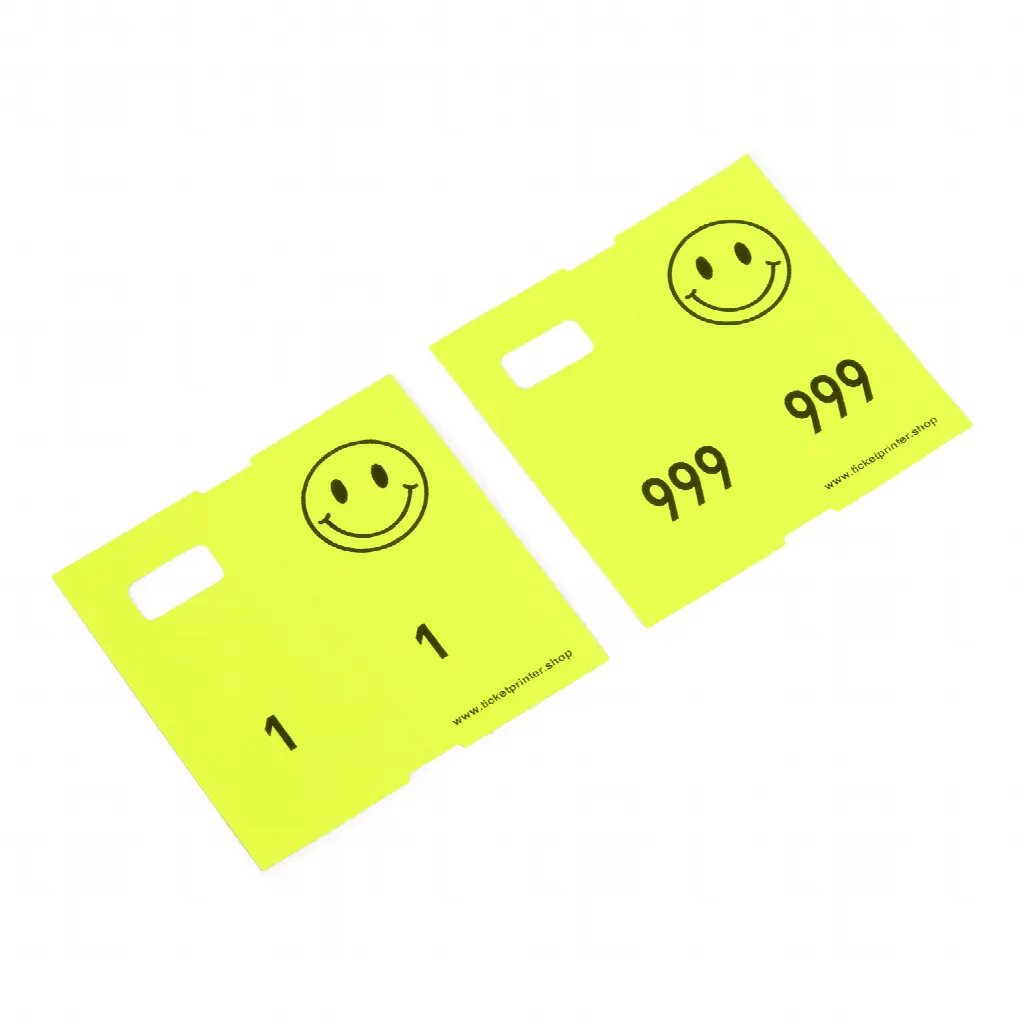 1000 tickets de guardarropa preimpresos, de color amarillo fluorescente