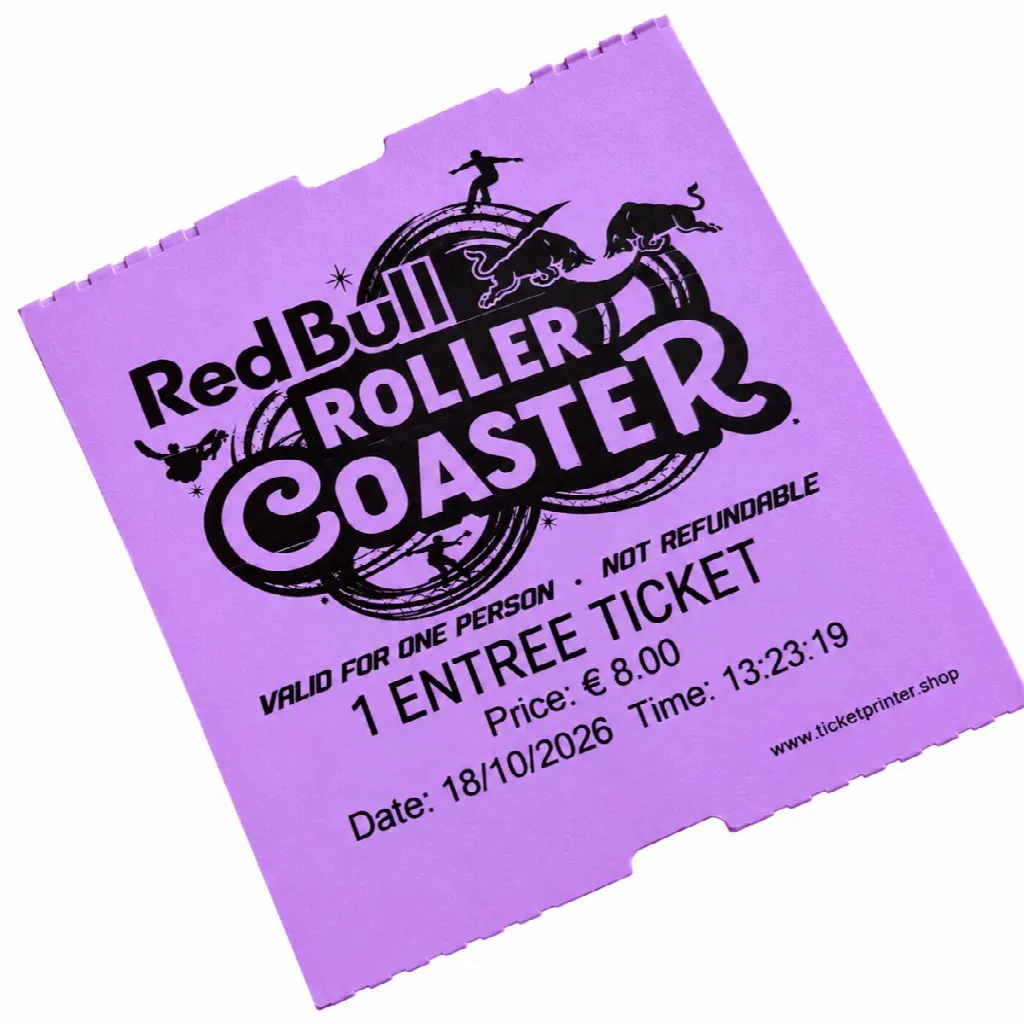 Rollo CoatCheck, entradas económicas sin resguardo de control, 14 x 550 tickets, morado