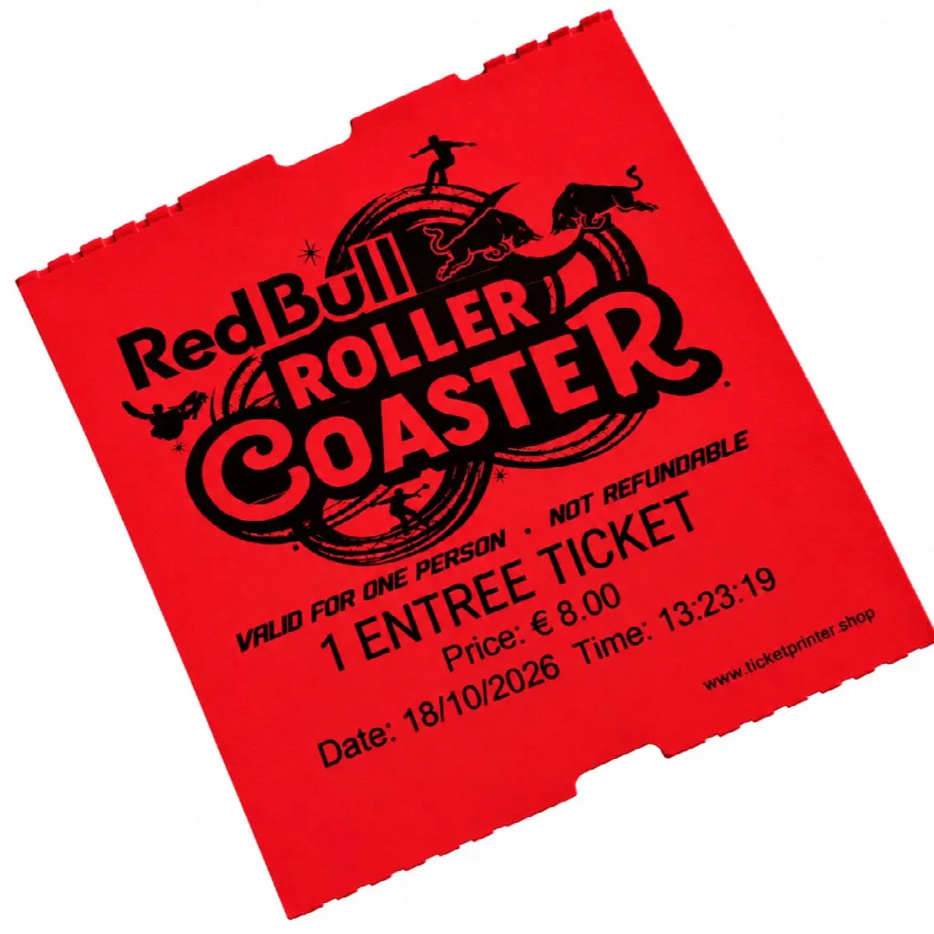 Rollo CoatCheck, entradas económicas sin resguardo de control, 14 x 550 tickets, rojo