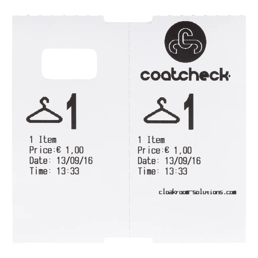 Rollos de tickets de guardarropa CoatCheck, 14x 325 tickets, colores surtidos