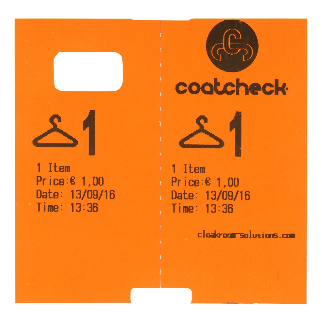 Rollos de tickets de guardarropa CoatCheck, 14x 325 tickets, colores surtidos