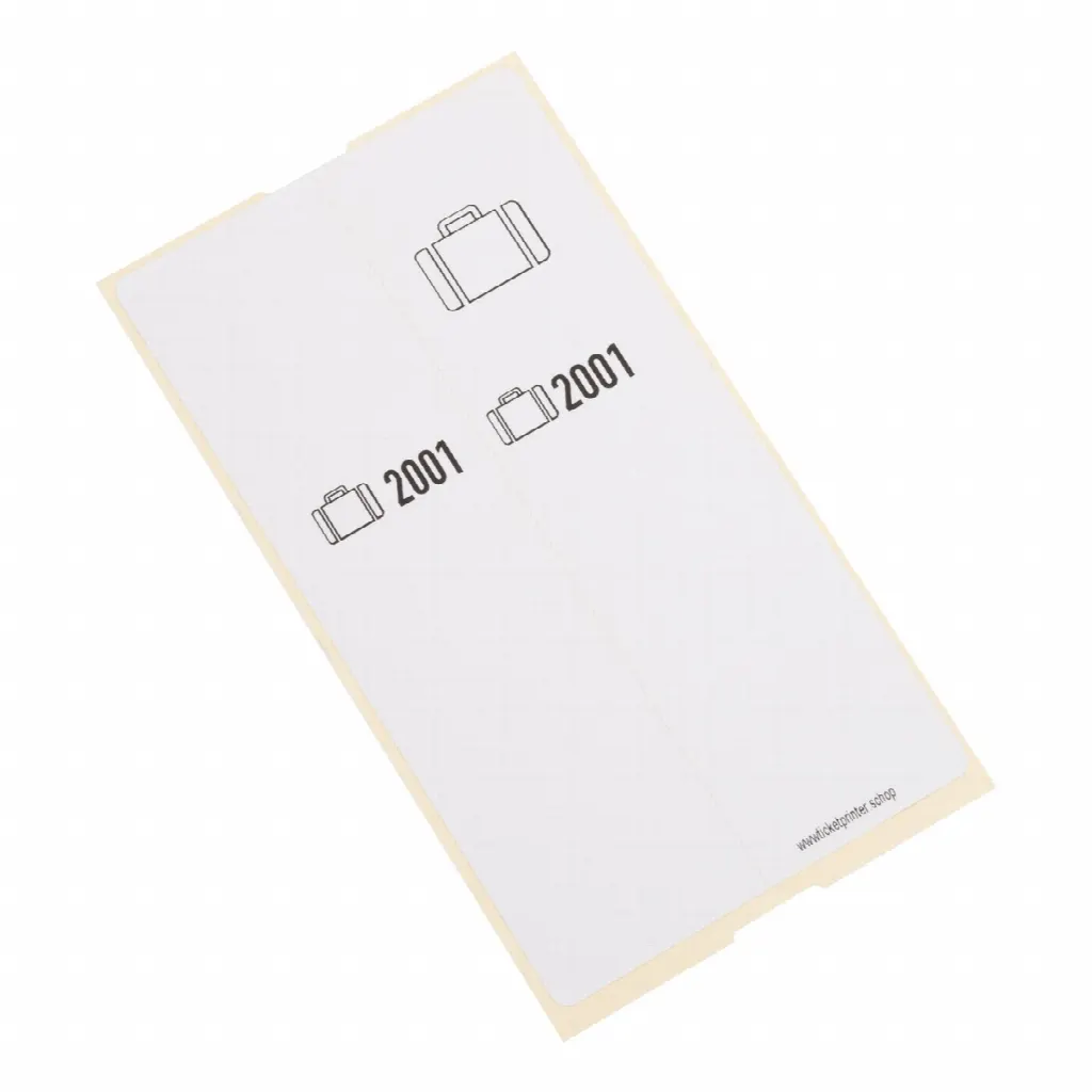 500 self-adhesive luggage tags, pre-printed, series 2001-2500