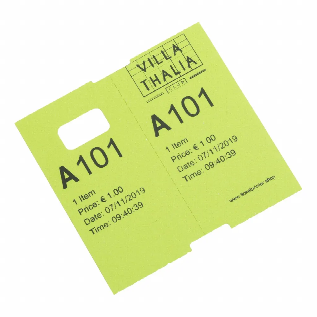 Tickets de guardarropa Coatcheck, 14x 325 tickets, verde
