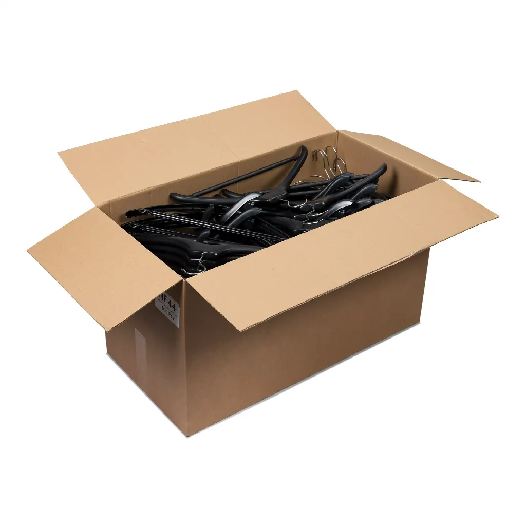 Perchas de plástico económicas, caja de 100 unidades