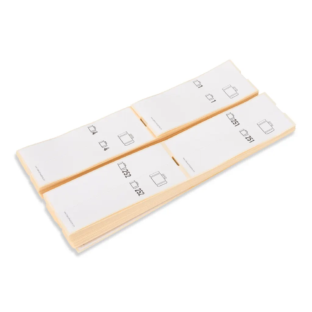 500 etiquetas para equipaje autoadhesivas, serie 1-500, blancas