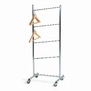 Soporte de zinc con ruedas para perchas vacías